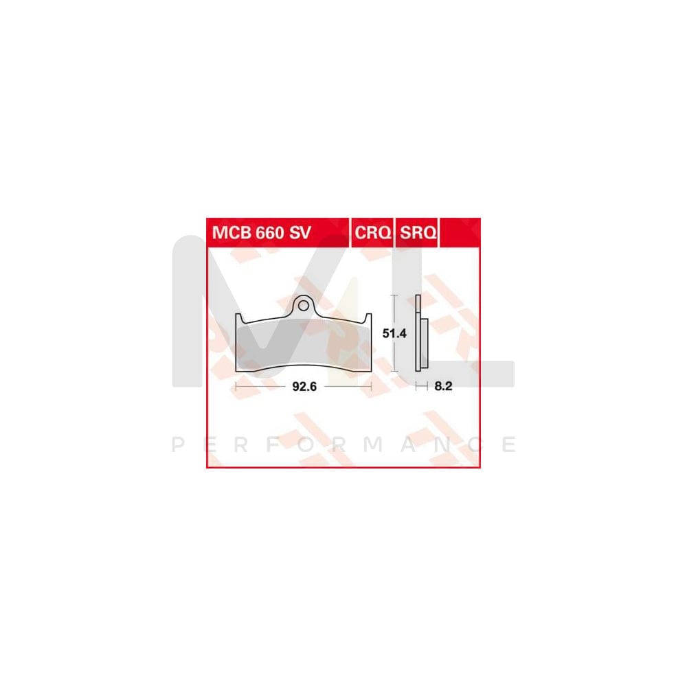 TRW Sinter Track Racing Mcb660Srq Brake Pad Set | Performance Parts Direct Car Parts