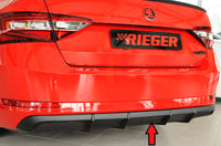 Rieger 00079045 Skoda 3T 3V Superb III Rear Diffuser -  Matte Black