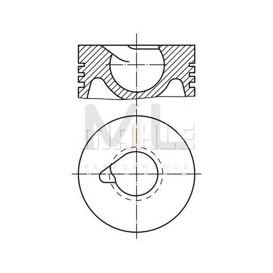 MAHLE ORIGINAL 2274001 Piston 108,5 mm, with piston rings, with piston ring carrier | Performance Parts DirectCar Parts
