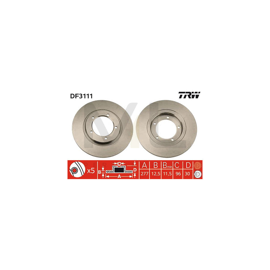 TRW DF3111 Brake Disc Solid | Performance Parts Direct Car Parts