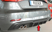 Rieger 00056820 Audi 8V A3 Rear Diffuser for Twin Tailpipe Left -  Matte Black