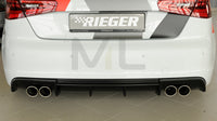 Rieger 00056805 Audi 8V A3 Rear Diffuser for Twin Tailpipe Left & Right -  Matte Black