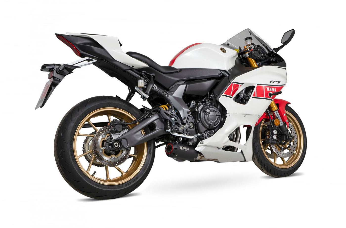 Scorpion PYA120SYSBCER Yamaha YZF R7 Red Power Full Exhaust System - Black Ceramic Coated Sleeve