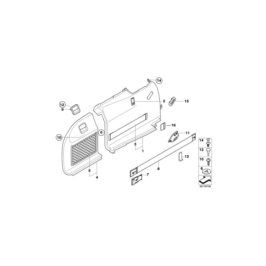 Genuine BMW 51477157707 E61 Bracket Rubber Spring ANTHRAZIT (Inc. 545i, 525xd & 535d)