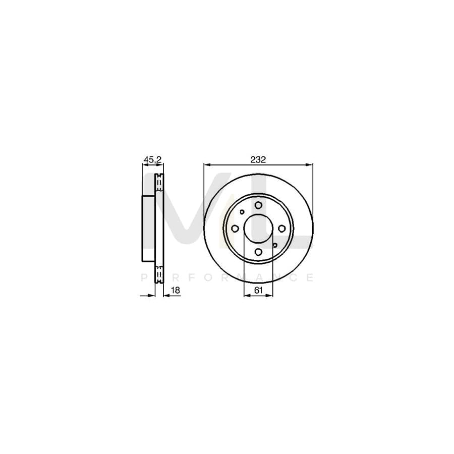 BOSCH 0 986 478 650 Brake Disc Vented, Oiled | Performance Parts Direct Car Parts