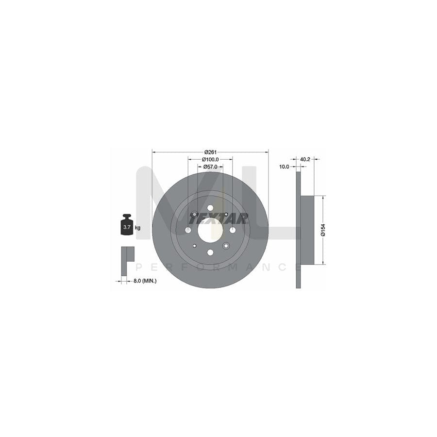 TEXTAR 92162200 Brake Disc Solid, without wheel hub, without wheel studs | Performance Parts Direct Car Parts