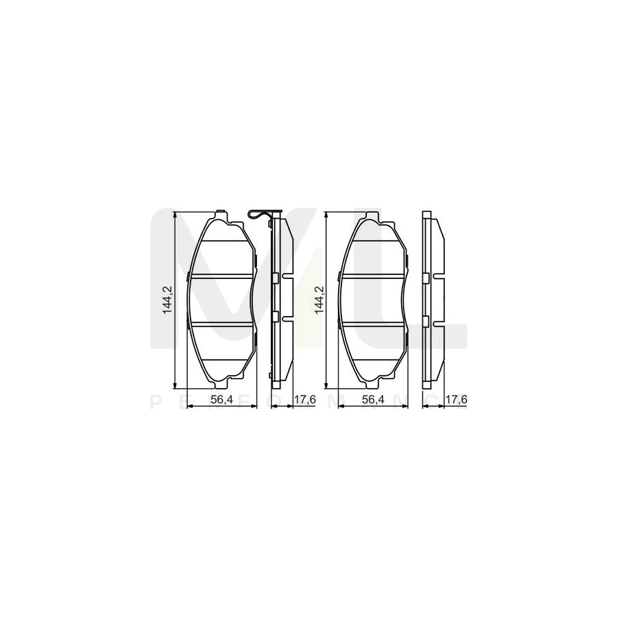 Bosch 0986495353 Brake Pad Set For Chevrolet Epica Saloon With Acoustic Wear Warning, With Anti-Squeak Plate BP1645 | Performance Parts Direct Car Parts