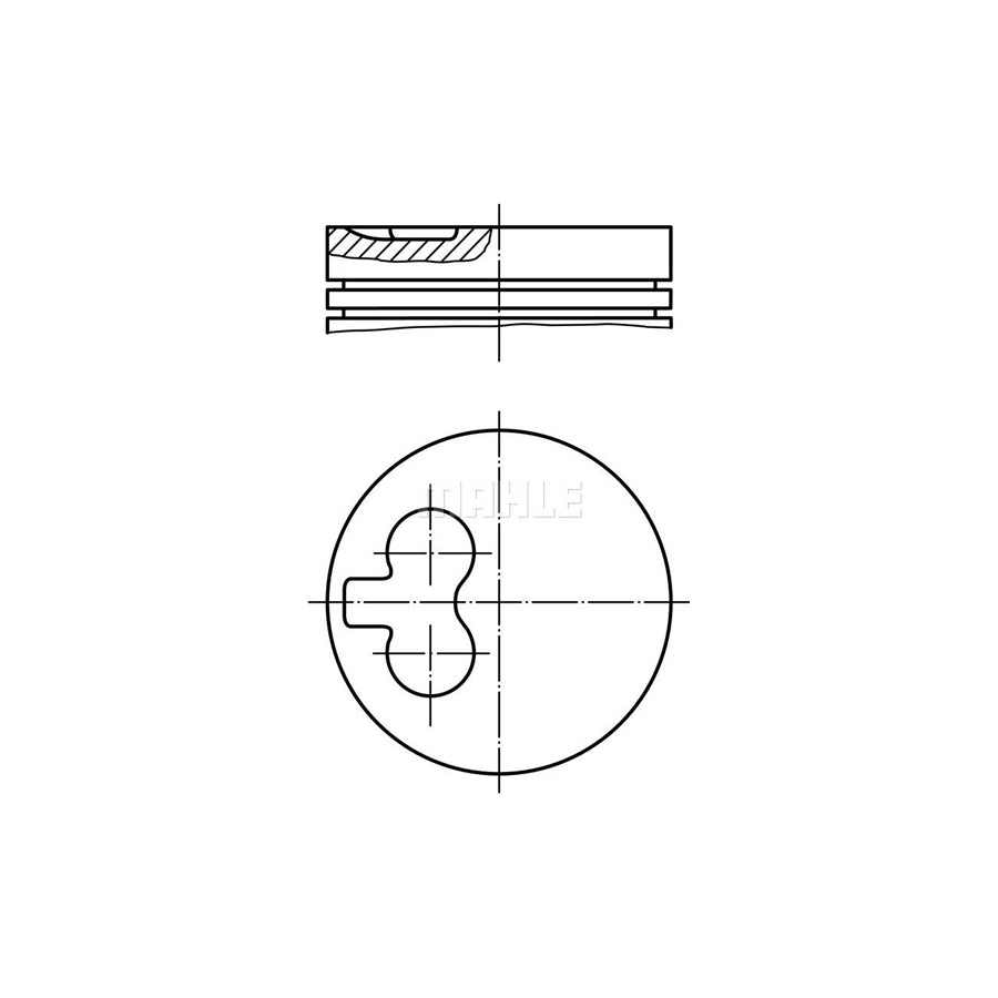 MAHLE ORIGINAL 039 47 00 Piston 94,0 mm, with piston ring carrier, without cooling duct