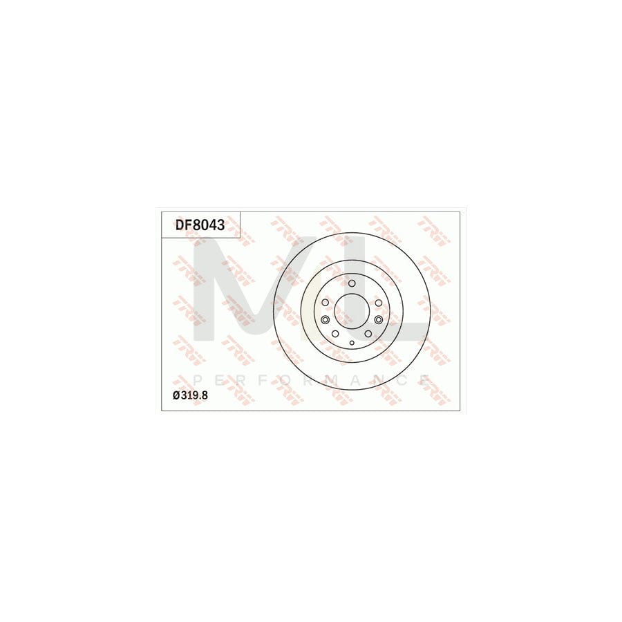 TRW DF8043 Brake Disc Vented, Painted | Performance Parts Direct Car Parts
