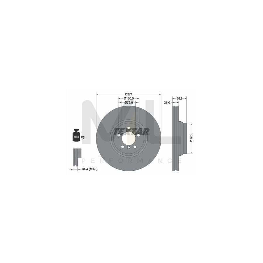 TEXTAR 92123000 Brake Disc for BMW 7 (E65, E66, E67) Internally Vented, without wheel hub, without wheel studs | Performance Parts Direct Car Parts