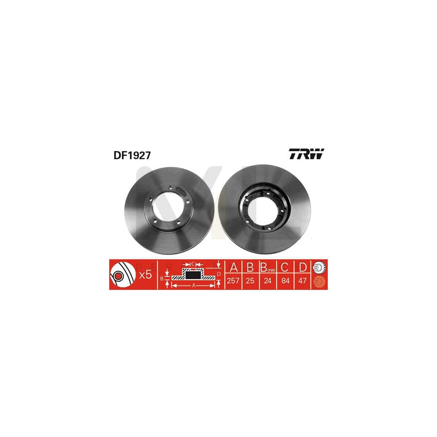TRW DF1927 Brake Disc Vented, Painted | Performance Parts Direct Car Parts
