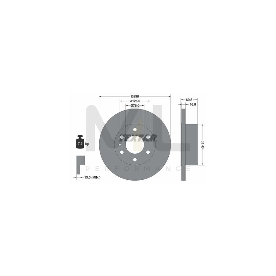 TEXTAR 93229100 Brake Disc for IVECO Daily Solid, without wheel hub, without wheel studs | Performance Parts Direct Car Parts