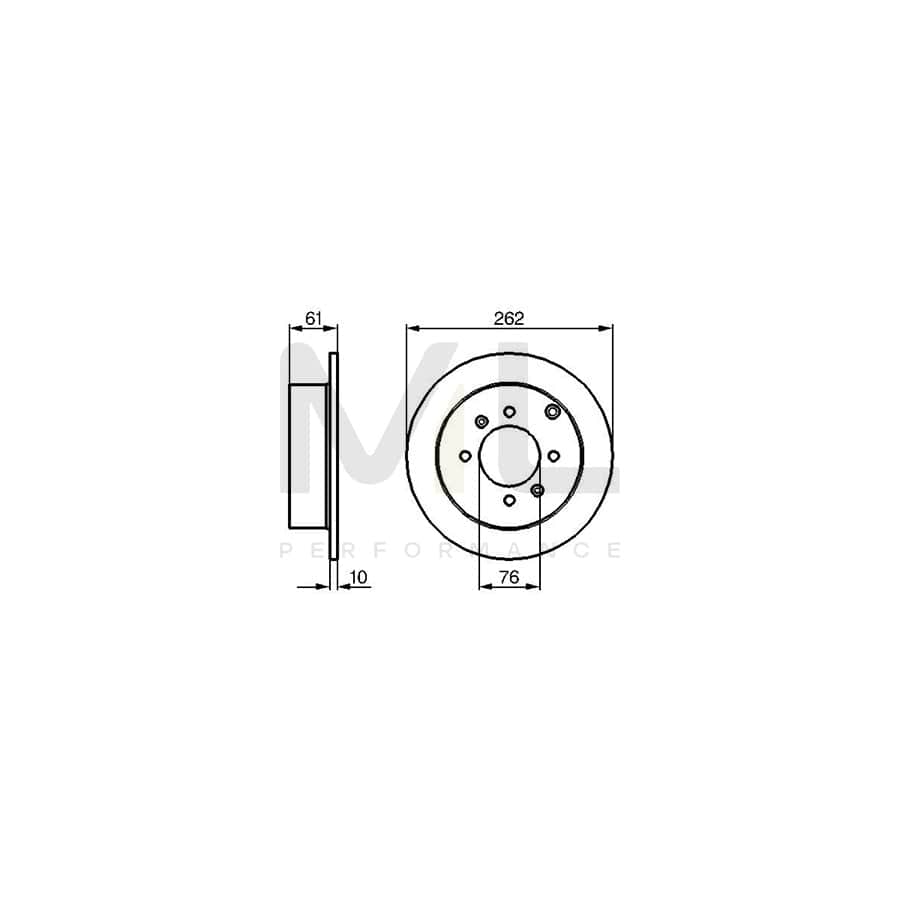 BOSCH 0 986 479 125 Brake Disc Solid, Oiled | Performance Parts Direct Car Parts