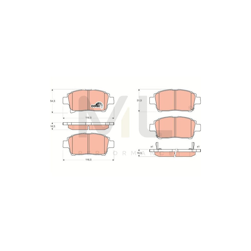 TRW Cotec Gdb3317 Brake Pad Set With Acoustic Wear Warning | Performance Parts Direct Car Parts