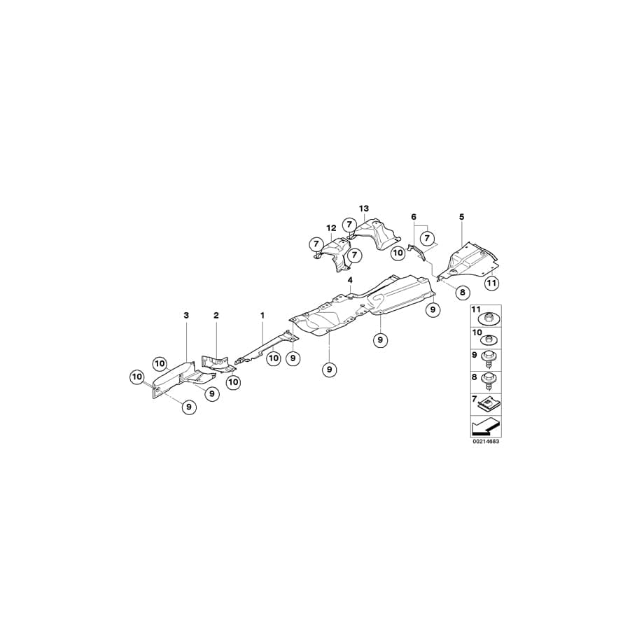 Genuine BMW 51483413076 E83 Bracket, Heat Insulator Rear Muffler (Inc. X3)