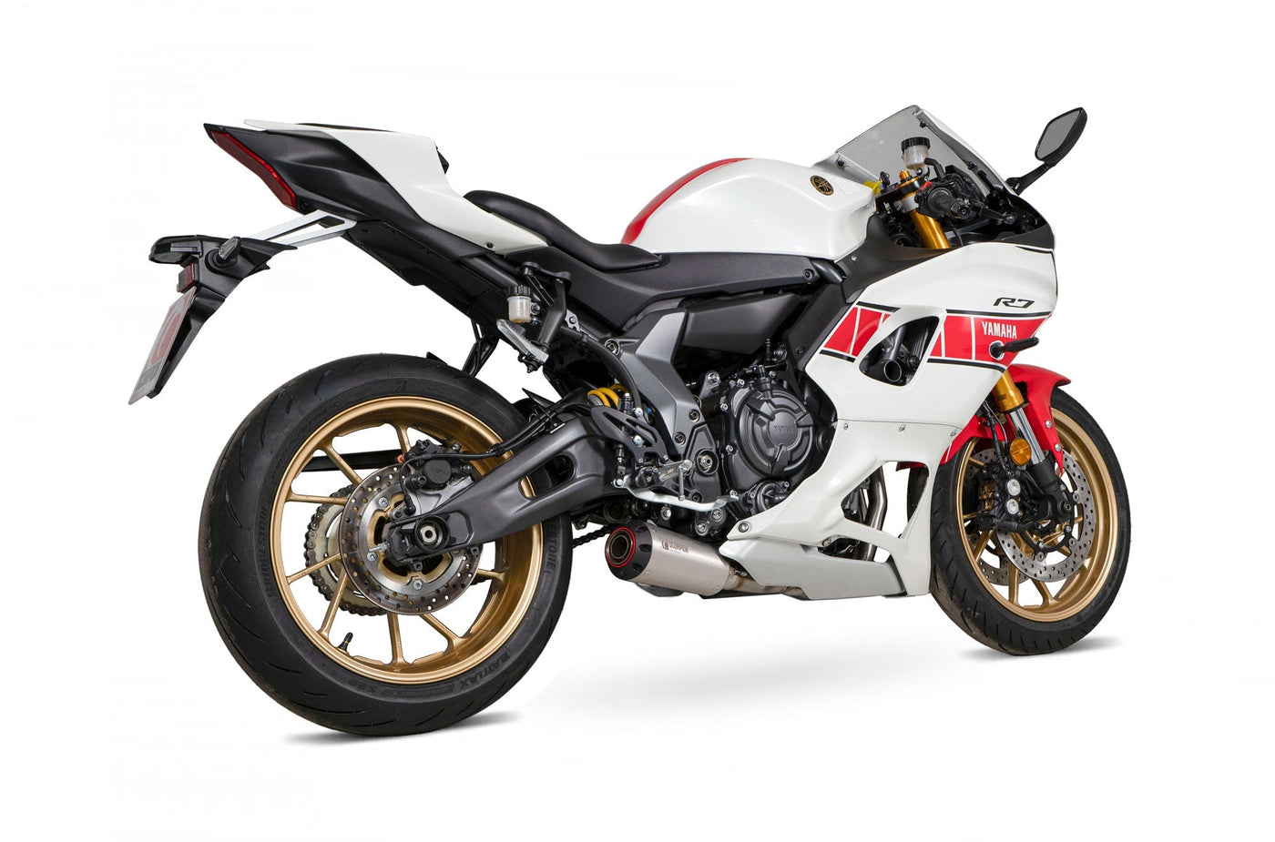 Scorpion PYA120SYSSEO Yamaha YZF R7 Red Power Full System - Brushed Stainless Steel Sleeve |  UK