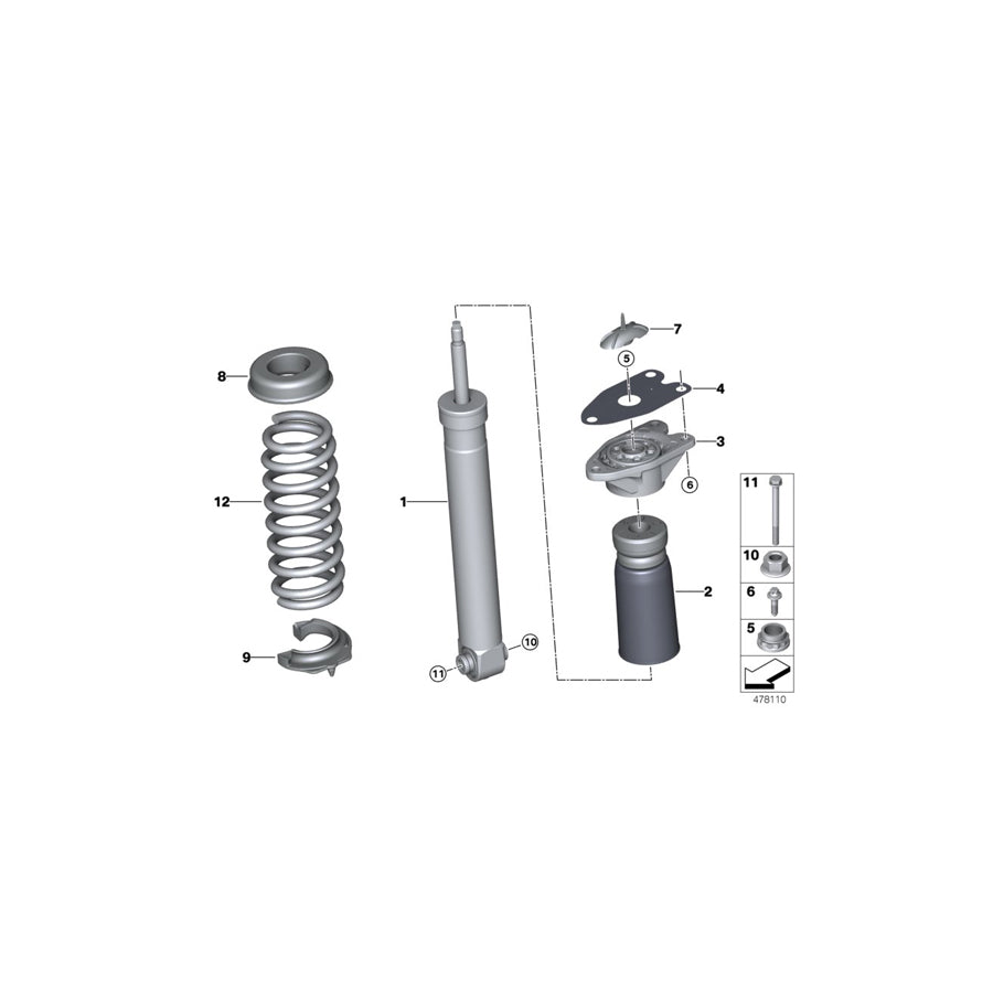 Genuine BMW 33537853275 F87 Rear Coil Spring (Inc. M2 & M2 Competition) |