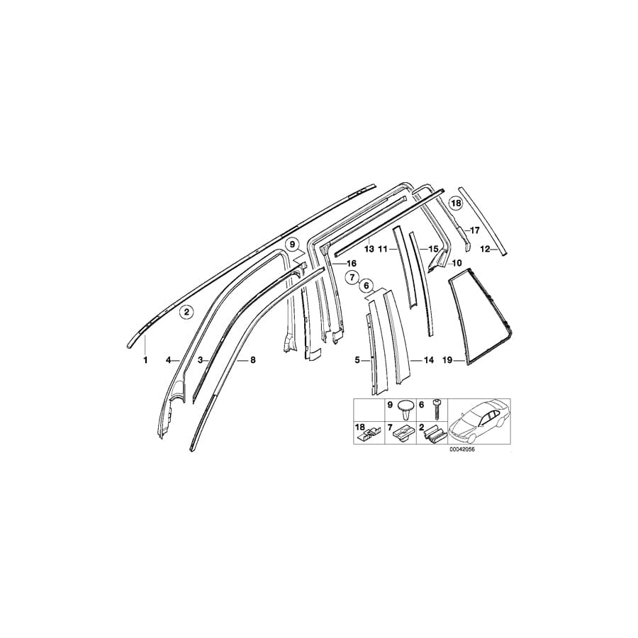 Genuine BMW 51348170726 E39 Cover Column C Right (Inc. 520d, 525d & 540i)