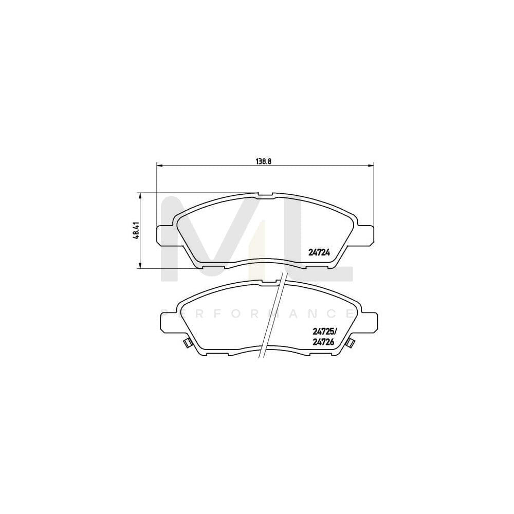 Brembo P 56 070 Brake Pad Set With Acoustic Wear Warning
