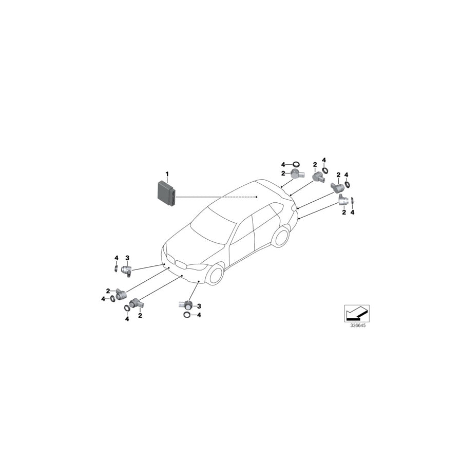 Genuine BMW 66207986029 F16 Ultrasonic Sensor, Pyrite Brown WX13 (Inc. X6 35iX, X6 40dX & X6 M50dX)