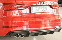 Rieger 00056824 Audi 8V A3 Rear Diffuser for Twin Tailpipe Left -  Matte Black