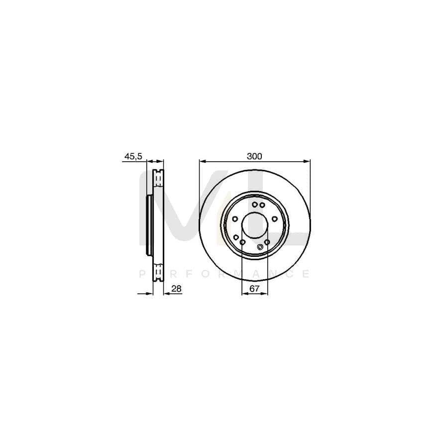 BOSCH 0 986 478 526 Brake Disc Internally Vented, Vented, Coated, Alloyed / High-carbon | Performance Parts Direct Car Parts