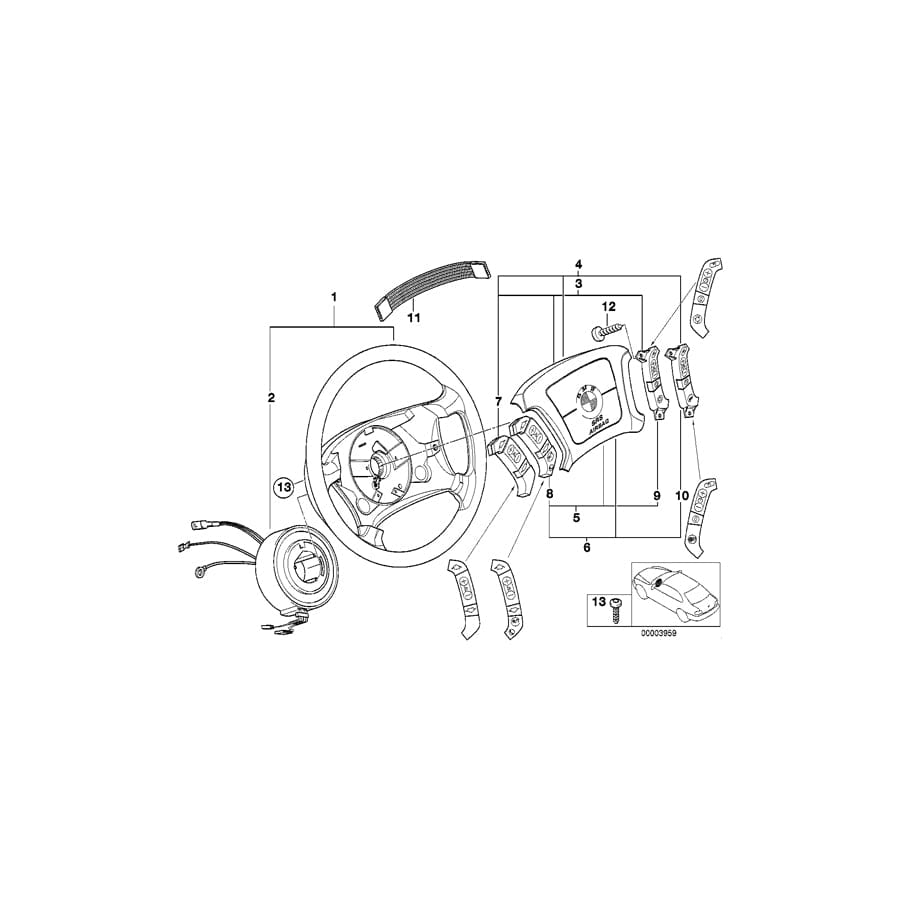 Genuine BMW 61318363655 E39 E38 Radio Switch (Inc. 525td, 728i & 735i)