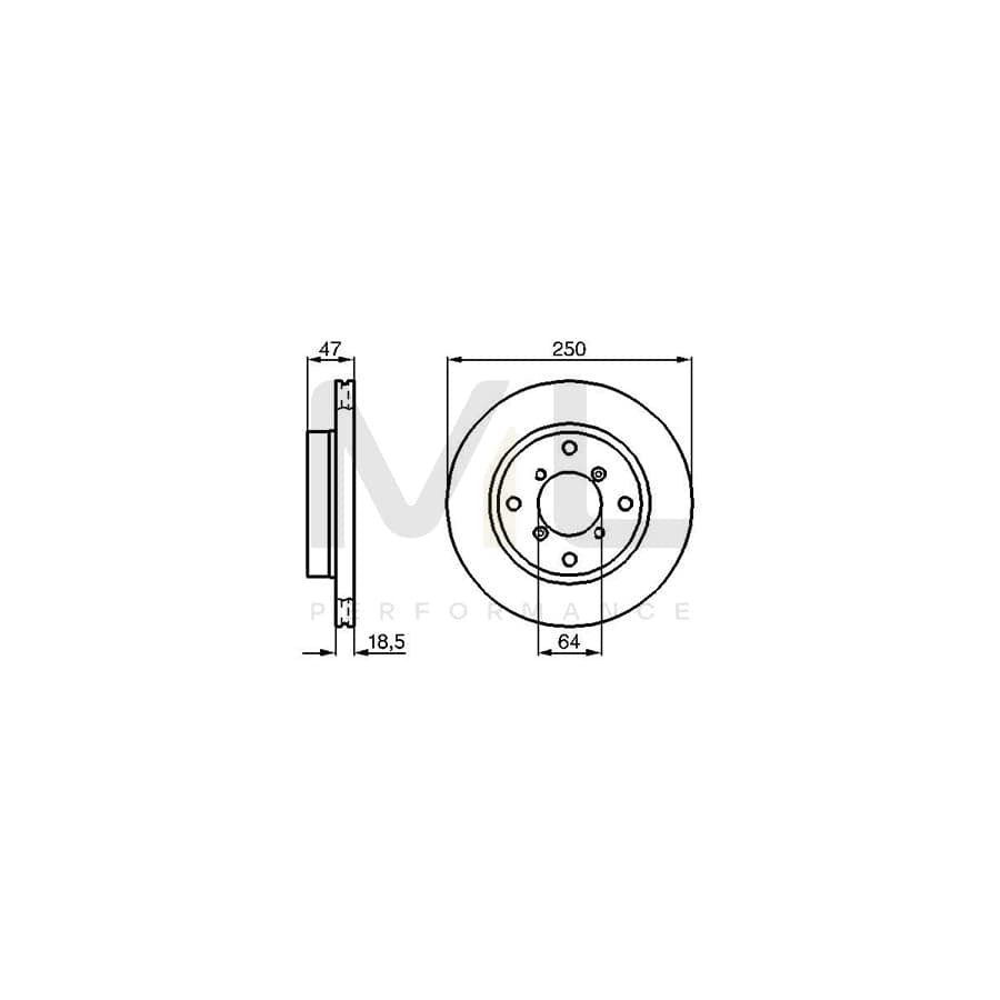 BOSCH 0 986 478 540 Brake Disc for SUZUKI SWIFT Internally Vented, Vented, Oiled | Performance Parts Direct Car Parts