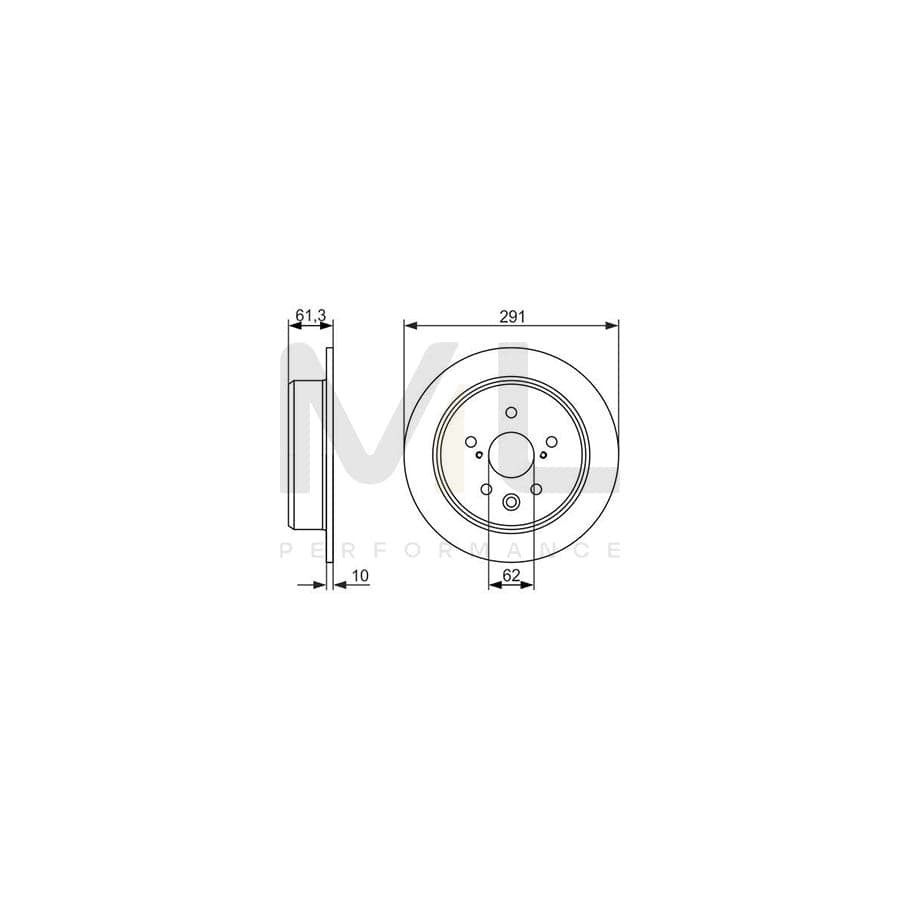 BOSCH 0 986 479 657 Brake Disc Solid, Oiled | Performance Parts Direct Car Parts