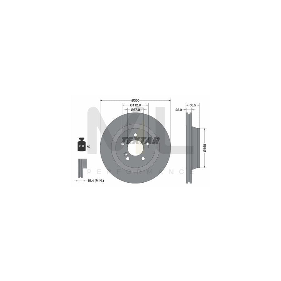 TEXTAR PRO 92099503 Brake Disc suitable for MERCEDES-BENZ S-Class Internally Vented, Coated, without wheel hub, without wheel studs | Performance Parts Direct Car Parts