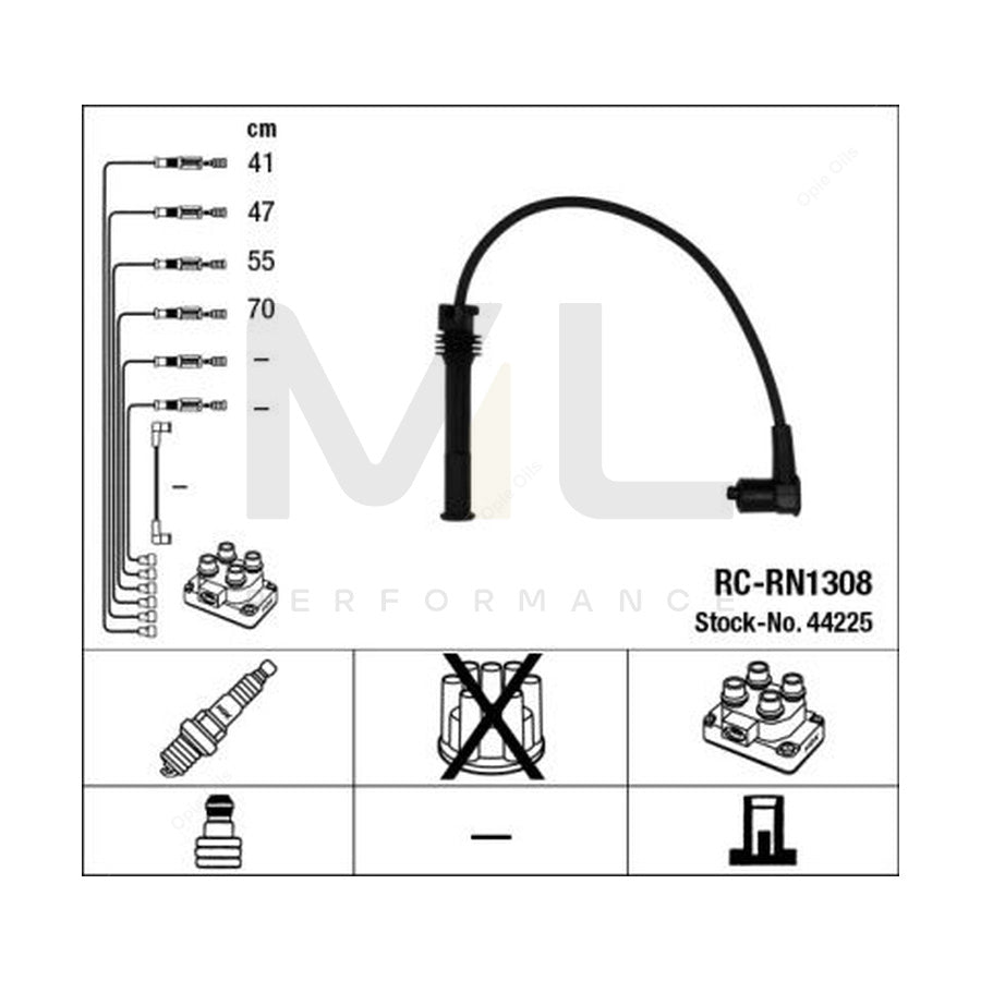 NGK Ignition Cable Kit RC-RN1308 (NGK44225)