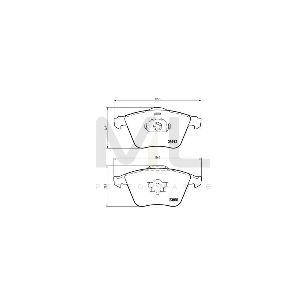 Brembo P 24 057 Brake Pad Set Excl. Wear Warning Contact