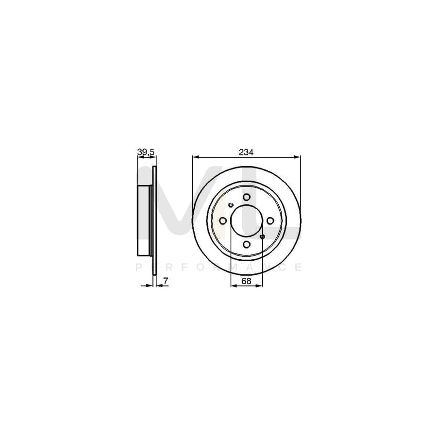 BOSCH 0 986 478 865 Brake Disc Solid, Oiled | Performance Parts Direct Car Parts