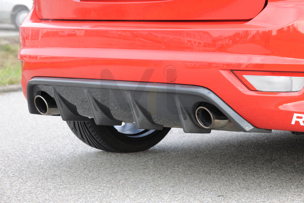 Rieger 00099118 Ford Focus 2 ST Rear Diffuser for Original Tailpipe Left & RIght - Carbon-Look