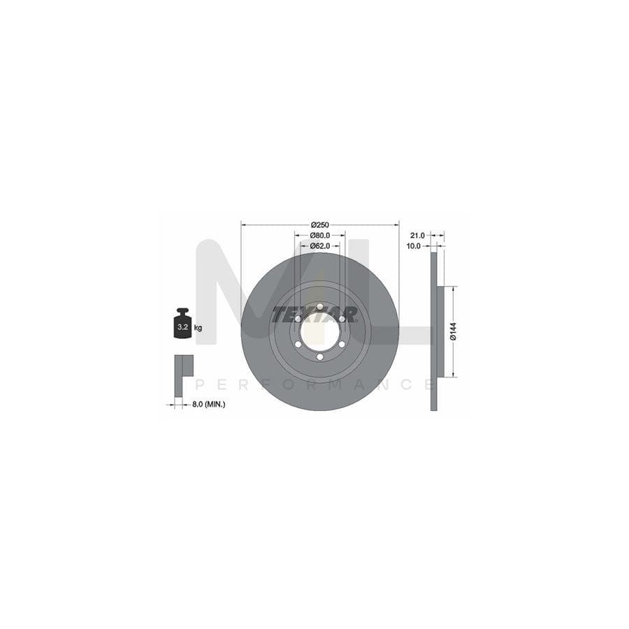 TEXTAR 92033700 Brake Disc Solid, without wheel hub, without wheel studs | Performance Parts Direct Car Parts