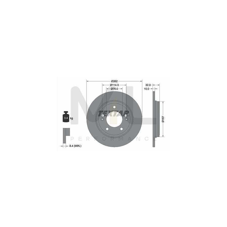 TEXTAR 92314403 Brake Disc Solid, Coated, without wheel hub, without wheel studs | Performance Parts Direct Car Parts