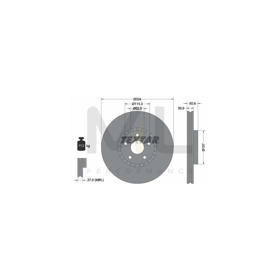 TEXTAR 92147900 Brake Disc Externally Vented, without wheel hub, without wheel studs | Performance Parts Direct Car Parts