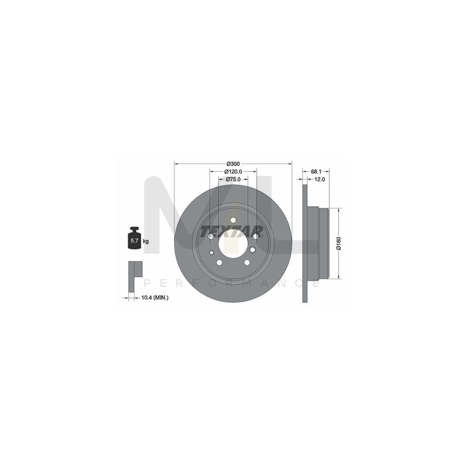 TEXTAR 92042500 Brake Disc for BMW 7 (E32) Solid, without wheel hub, without wheel studs | Performance Parts Direct Car Parts