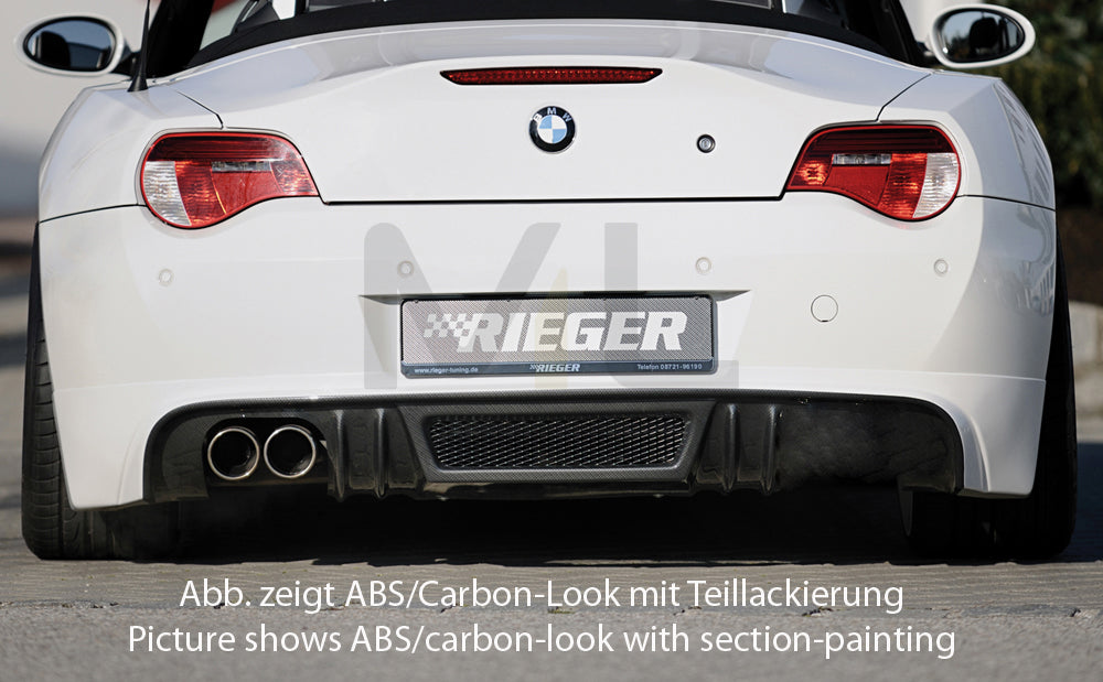 Rieger 00099865 BMW Z4 E85 Rear Diffuser for Twin Tailpipe Left - Carbon-Look