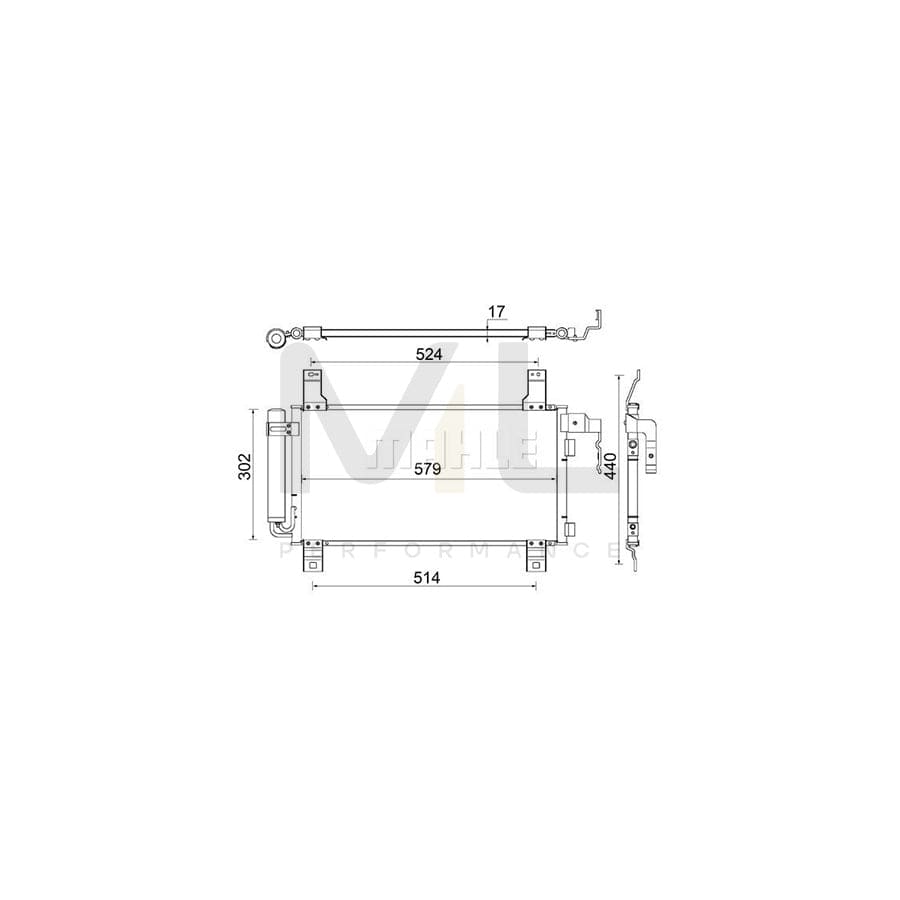 MAHLE ORIGINAL AC 794 000S Air conditioning condenser for MAZDA 6 with dryer | Performance Parts DirectCar Parts
