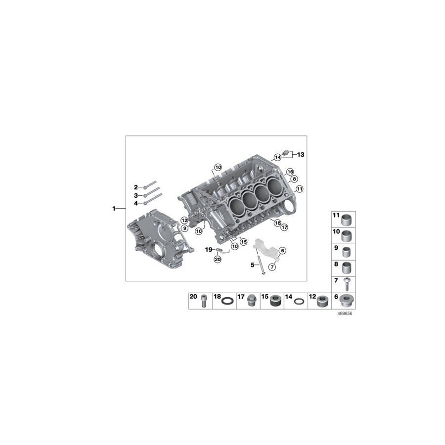 Genuine BMW 11110396206 E64 E61 Engine Block With Piston ALUSIL (Inc. 750i, 750Li & 650i) |