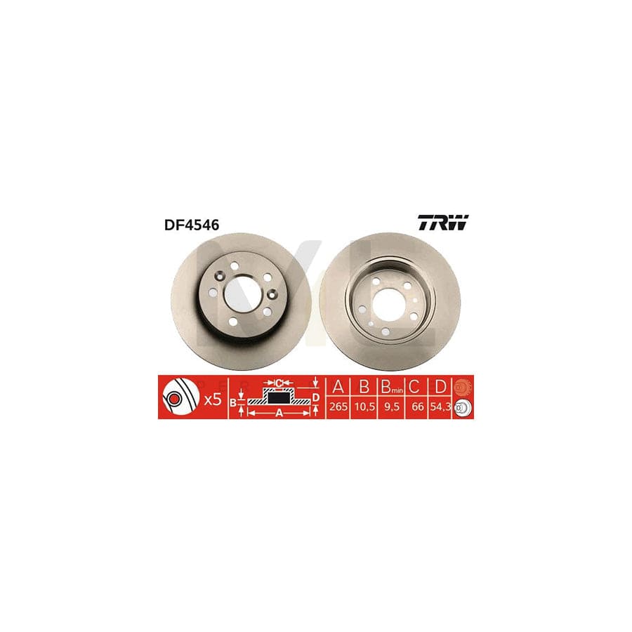 TRW DF4546 Brake Disc Solid, Painted | Performance Parts Direct Car Parts