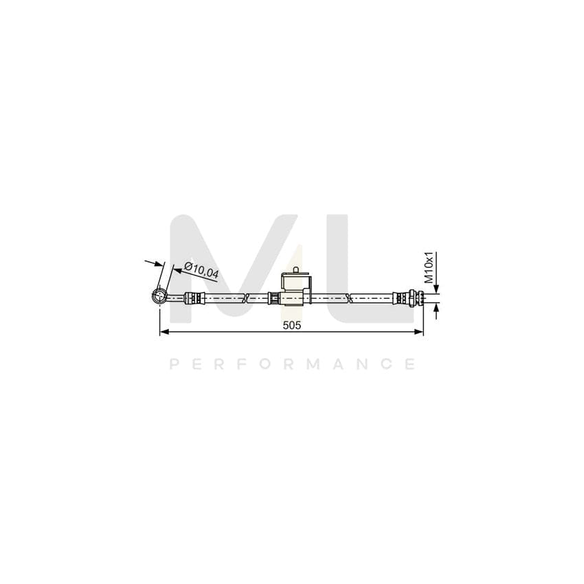 BOSCH 1 987 481 505 Brake Hose 494mm, M10x1 | Performance Parts Direct Car Parts