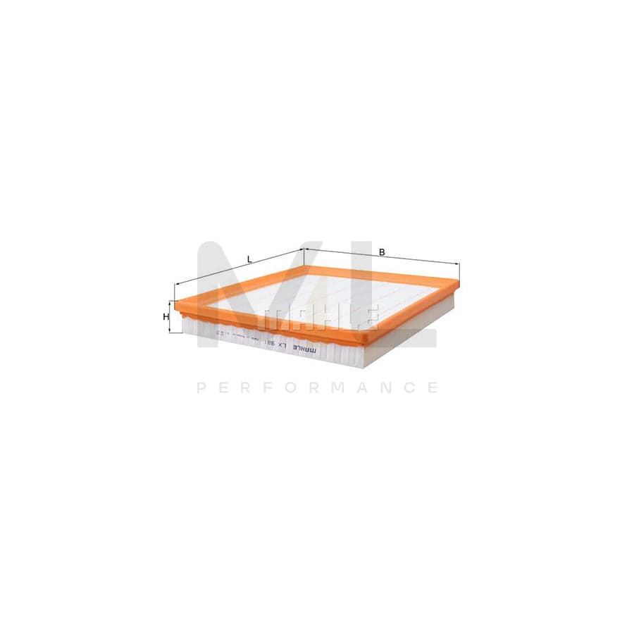 MAHLE ORIGINAL LX 981 Air Filter Filter Insert | Performance Parts DirectCar Parts