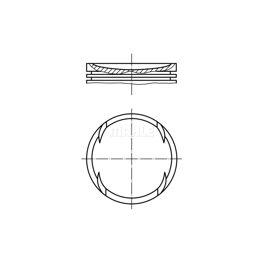 MAHLE ORIGINAL 001 40 02 Piston 90,4 mm, without cooling duct