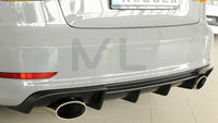 Rieger 00056809 Audi 8V Rear Diffuser for Sport Tailpipe Left & Right (A3 & S3) -  Matte Black