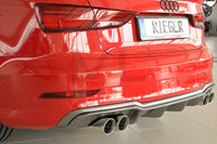 Rieger 00099616 Audi 8V A3 Rear Diffuser for Sport Tailpipe Left & Right - Carbon-Look