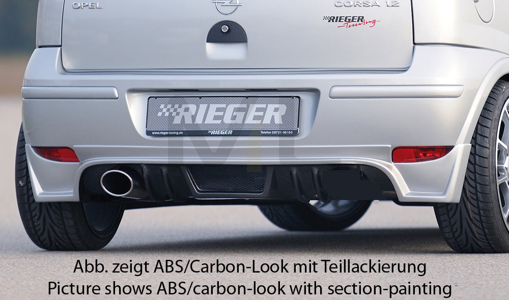Rieger 00058928 Opel Corsa C Rear Diffuser for Twin Tailpipe Left -  Matte Black