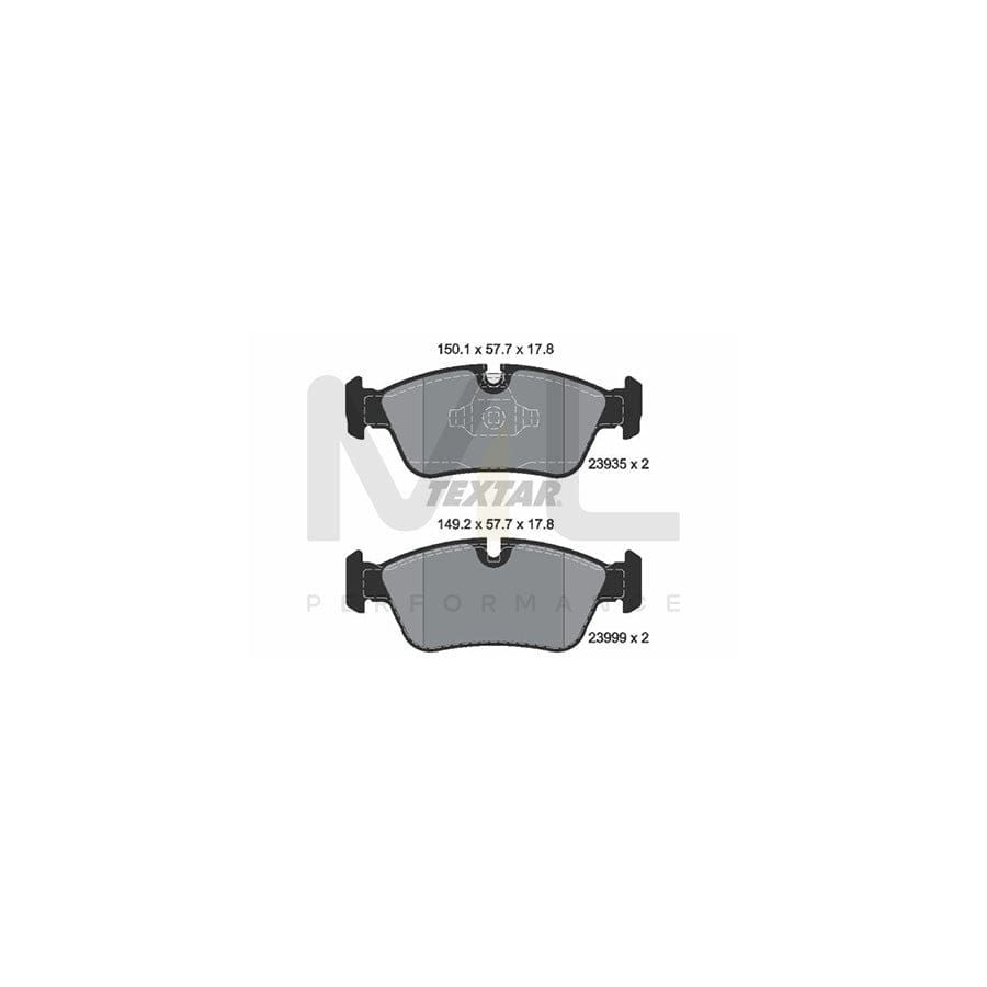 TEXTAR 2393581 Brake pad set epad, prepared for wear indicator