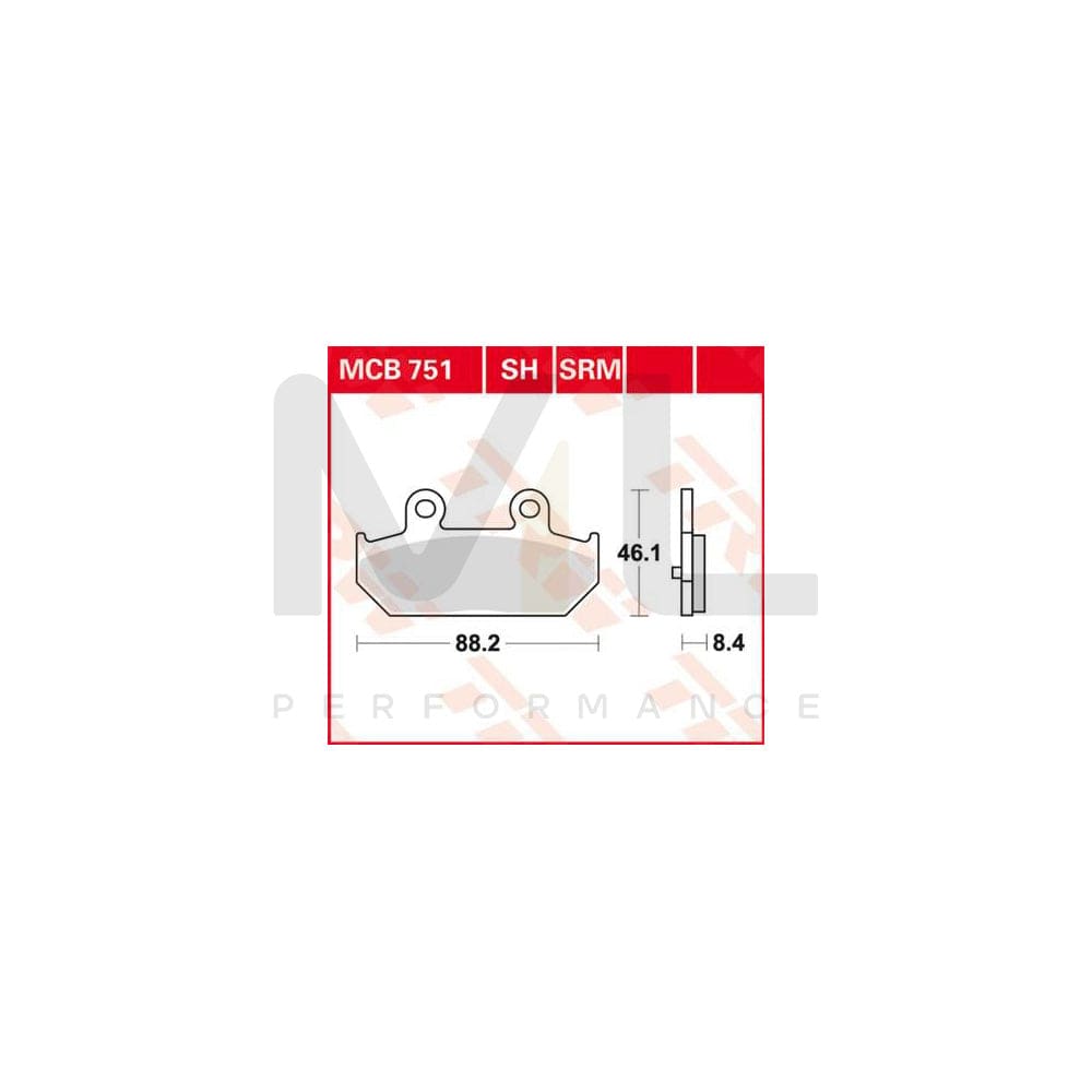 TRW Organic Allround Mcb751 Brake Pad Set | Performance Parts Direct Car Parts